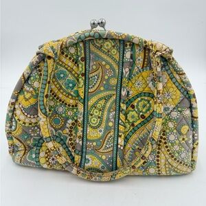 Super Cute Vera Bradley Eloise Lemon Parfait Kiss Lock Shoulder Bag Quilted